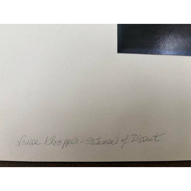 Barbara Morgan Signed Original Silver Gelatin Photograph “Louise Kloepper Statement of Dissent 1938” With Provenance Mounted on Board For Sale - Image 4 of 12