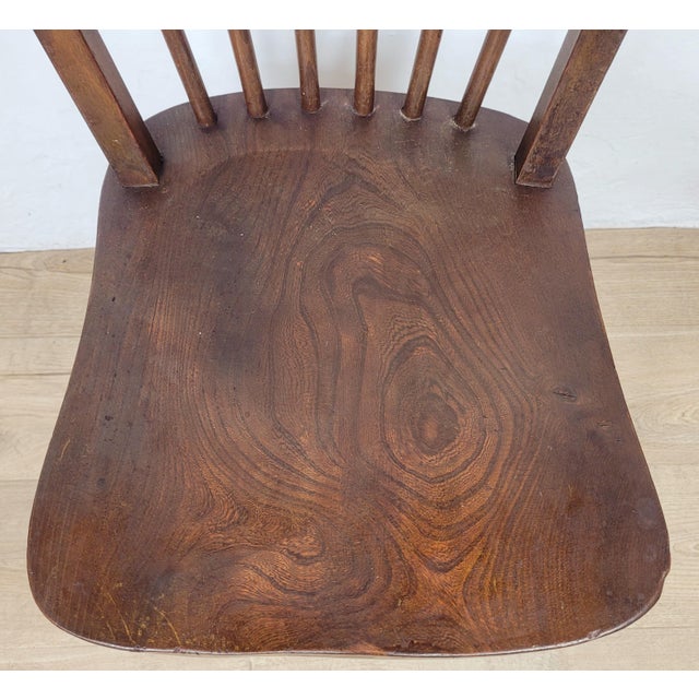 Wood Vintage English Hoop Back Kitchen Chair in Elm and Birch, 1930s For Sale - Image 7 of 18