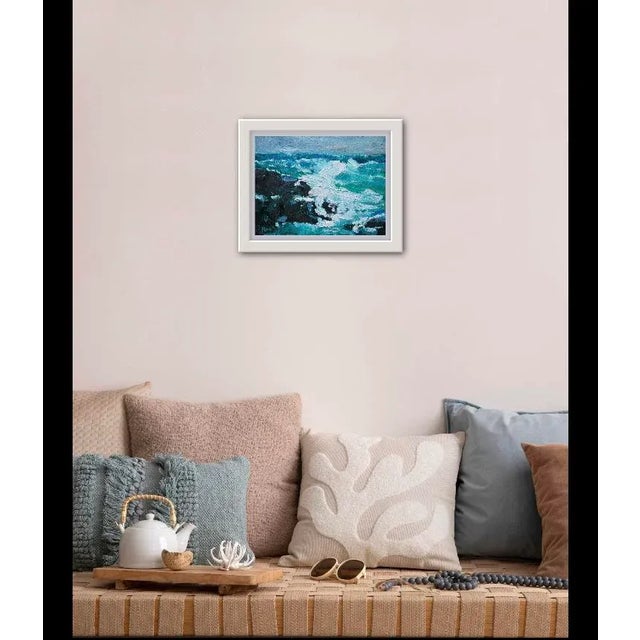 Coastal Whitewater Patterns, Seascape Oil Painting For Sale - Image 4 of 7