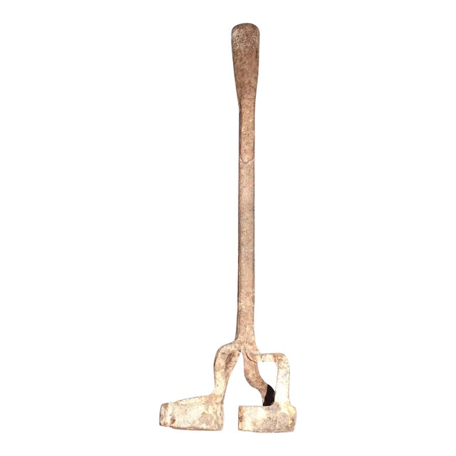 Vintage Wrought Iron Western Style Branding Iron W Stamp of the Letters Fs For Sale