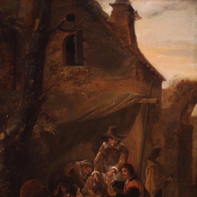 Flemish Artist, Card Players, 1750, Oil on Panel For Sale - Image 6 of 16