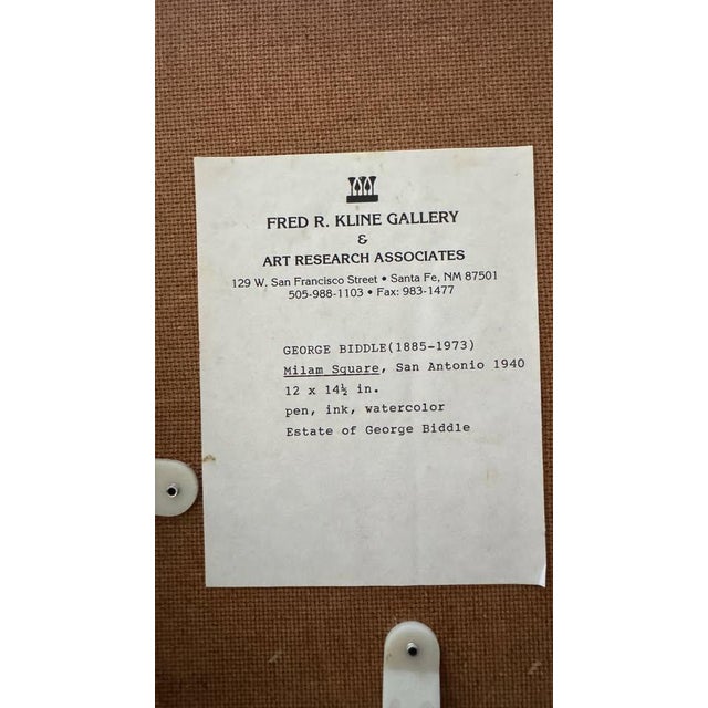 1940s George Biddle "Milam Square,” San Antonio 1940 For Sale - Image 5 of 9