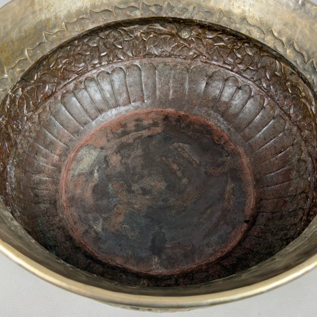 Metal Large Vintage Silver-Plated Brass Cachepot, 1960s For Sale - Image 7 of 13