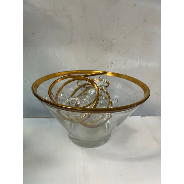 Dorothy Thorpe 1980s Dorothy Thorpe Style Punch Bowl Set- 9 Pieces For Sale - Image 4 of 4