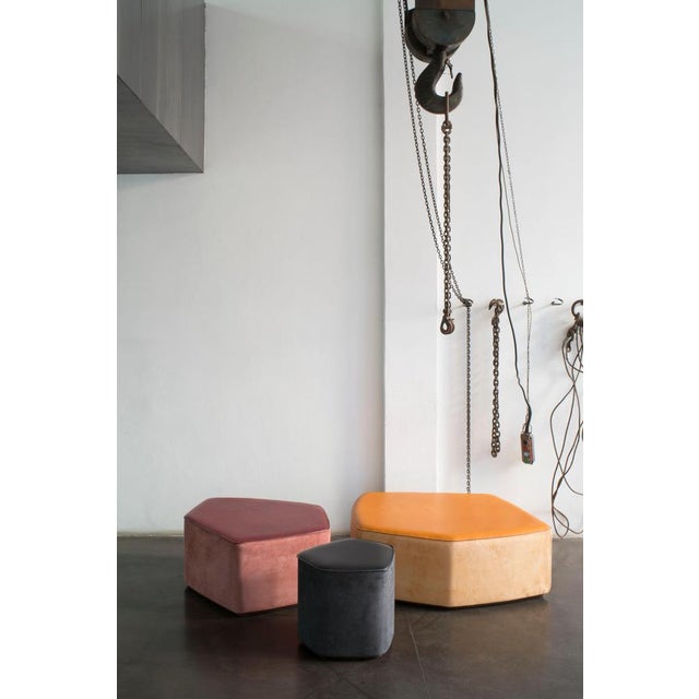 Pouf! Leather Stools by Nestor Perkal, Set of 3 For Sale - Image 4 of 18