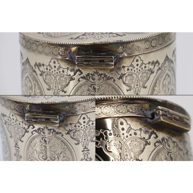 Silver 19th Century Monogrammed Biscuit Barrel, English Silver Plate, Maker Roberts & Belk For Sale - Image 8 of 12