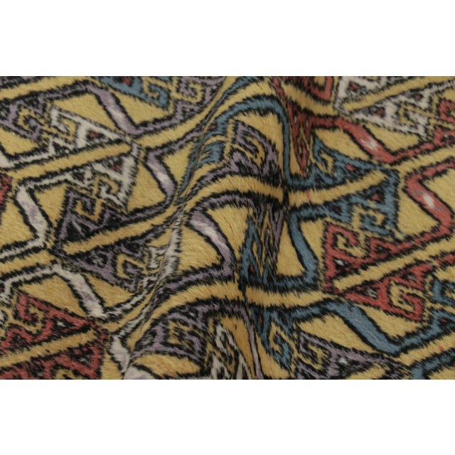 Vintage Turkish Rug Pair With Colorful Repetitive Geometric Lattice - Rug & Kilim For Sale - Image 9 of 10
