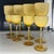 Mid-Century Modern 1970s Carlo Moretti Murano Style Cased Glass Stemware – Set of 8 Amber & White Wine and Water Goblets For Sale - Image 3 of 9