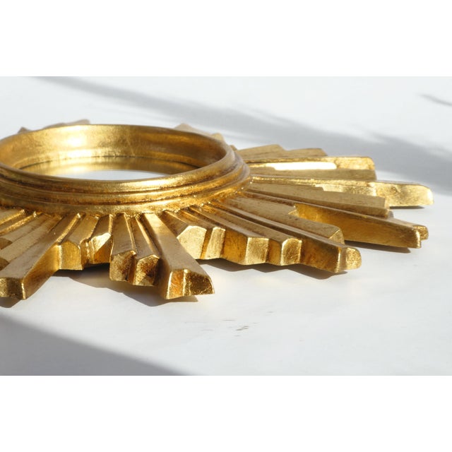 Small Vintage Hollywood Regency Convex Sun Mirror, 1960s For Sale - Image 10 of 10