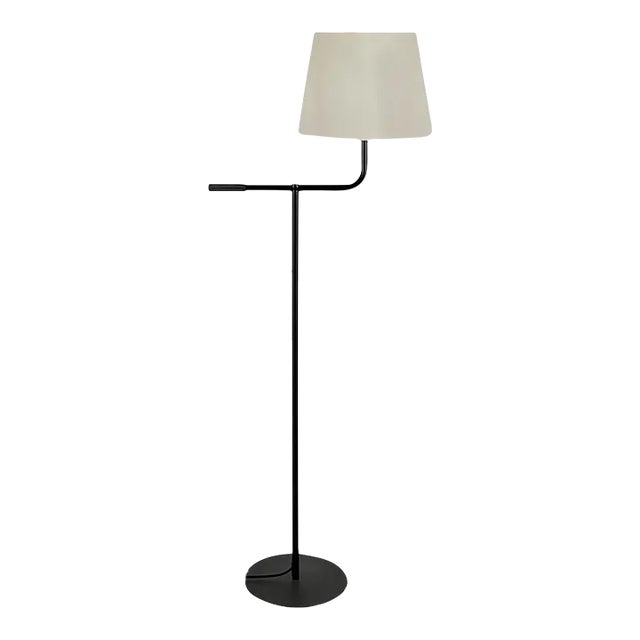 Satin Black Point Floor Light For Sale