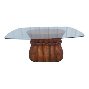 1970s Vintage McQuire Style Rattan Dining Table.