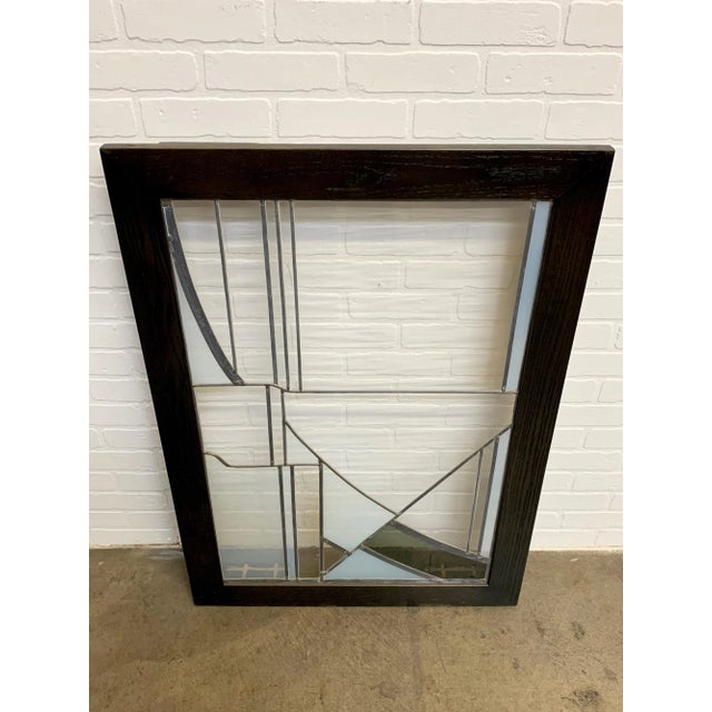 Modern Abstract Leaded Glass Window For Sale - Image 3 of 11