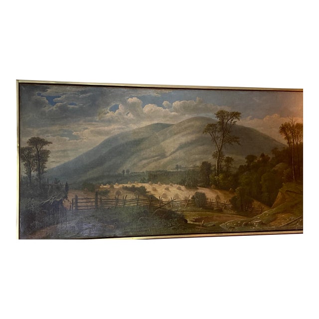 American School, Hudson River Landscape, Oil on Canvas For Sale