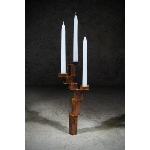 Candlestick to Illuminate the Ruins of Time in Steel by Frederic Gaillard. Dimensions: W 13 x D 13 x H 36 cm. Materials:...