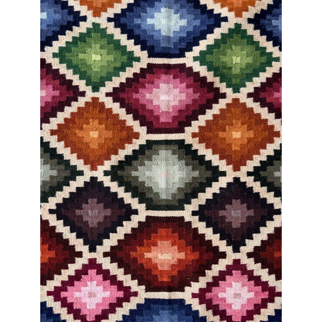 Hand-Woven Ecuadorian Wool Kilim, Signed For Sale - Image 13 of 13
