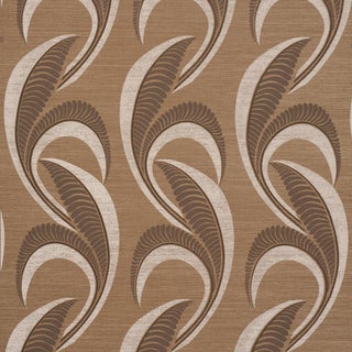 SAMPLE - Schumacher Banana Leaf Sisal Wallpaper In Mocha For Sale