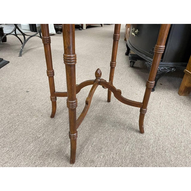 Wood Vintage Drexel Walnut Lift Top Side Table, Burl Top, Carved Legs, Solid Wood Legs For Sale - Image 7 of 9