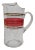 Tall Cranberry and Gold Stripe Glass Pitcher For Sale