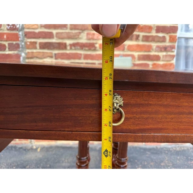 Antique American Classical Style Duncan Phyfe Carved Mahogany Drop Leaf Side Table, For Sale - Image 13 of 18