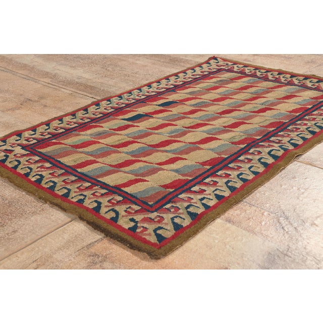 Tan Late 19th Century American Hooked Rug, 02'07 X 04'03 For Sale - Image 8 of 10