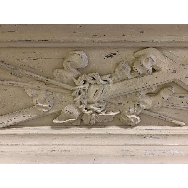 Wood Painted Sarcophagus Panel with Bee Decoration, 1800s For Sale - Image 7 of 18