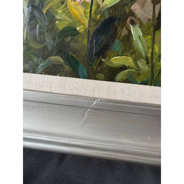 Original Large Landscape Floral Oil Painting For Sale - Image 4 of 10
