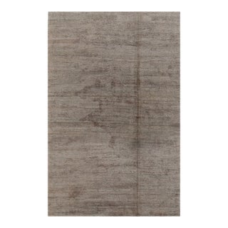 Rug & Kilim’s Modern Textural Rug in Neutral Taupe and Gray Tone-on-Tone -11x17 For Sale