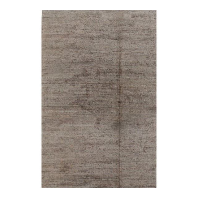 Rug & Kilim’s Modern Textural Rug in Neutral Taupe and Gray Tone-on-Tone -11x17 For Sale
