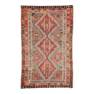 Mid 20th Century Large Vintage Turkish Kilim Rug
