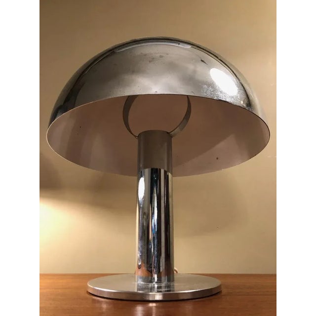 Italian Decorative Mushroom Shape Chromed Desk Lamps, 1970s, Set of 2 For Sale - Image 6 of 10