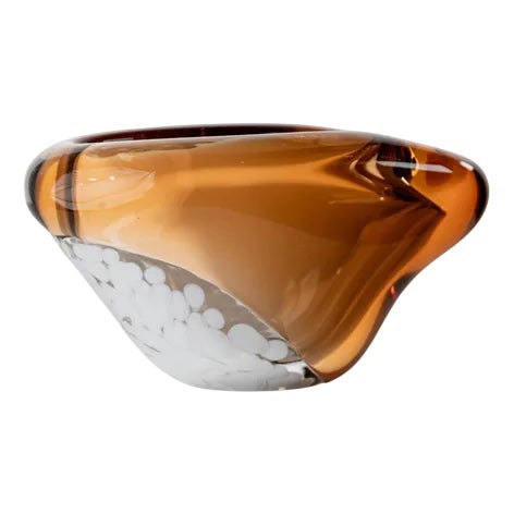 Vintage Czech Glass Bowl or Ashtray by Pavel Stejskal for Beranek Skrdlovice, 1970s For Sale