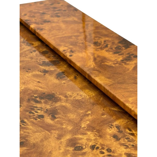 Mid-Century Modern Vintage Faux Burlwood Desk Accessories - 2 Piece Set For Sale - Image 3 of 7