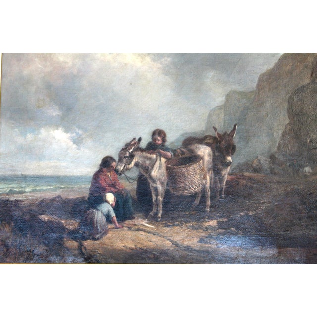 Joseph Paul Pettitt & George Young, The Mussel Gatherers on the South Cost, 1800s, Oil on Canvas, Framed For Sale - Image 15 of 18
