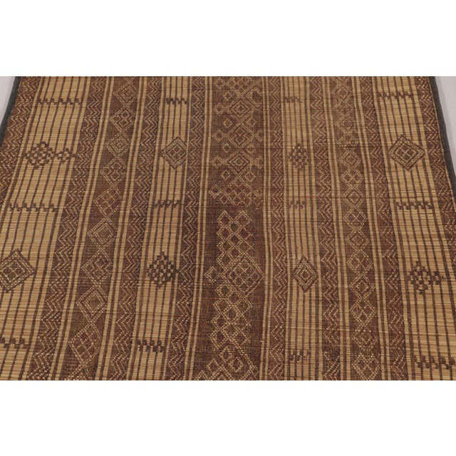 Beige Vintage Tuareg Mat, Camel Beige-Brown With Tribal Geometric Motifs - Rug & Kilim For Sale - Image 8 of 8