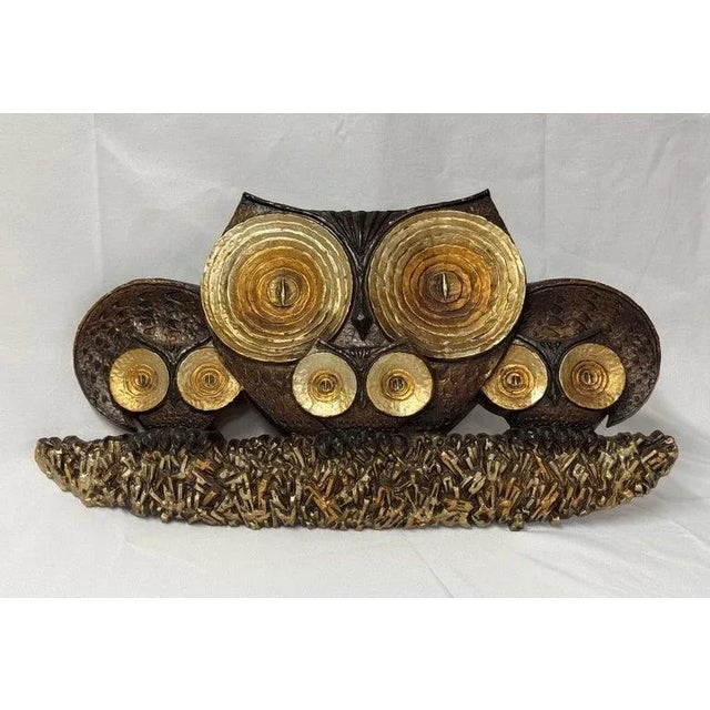 Mid Century Owl Wall Sculpture. Classic retro design of three owls. A mom and her three babies. Classic 1970's brown and...