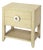 Amelle 24 in. W Rectangular Raffia 2 Drawer Nightstand with Lower Open Shelf, Cream Raffia For Sale