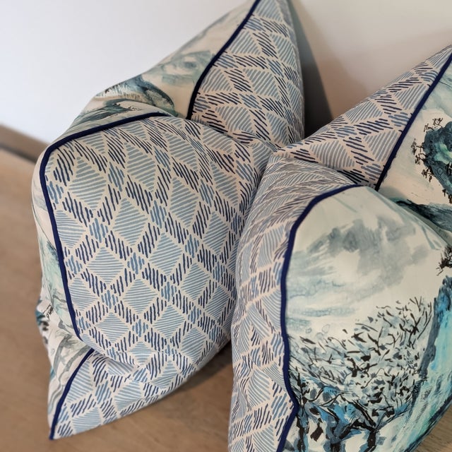 Textile Designers Guild Outdoor Mountain Pillows - Set of 2 For Sale - Image 7 of 10