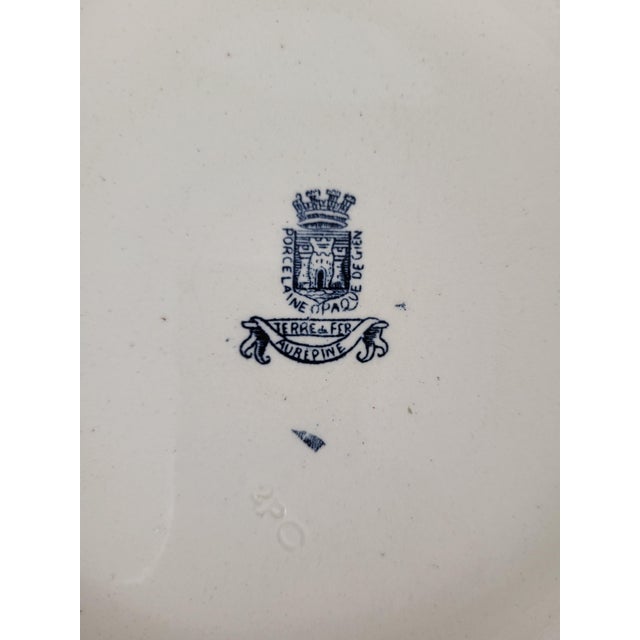 19th Century Earthenware Toiletry Set from Gien Aubépine, Set of 4 For Sale - Image 12 of 12