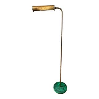 Mid Century Brass Malachite Pharmacy Floor Lamp For Sale