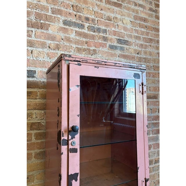 Vintage Pastel Pink Industrial Medical Rolling Cabinet For Sale In Chicago - Image 6 of 17