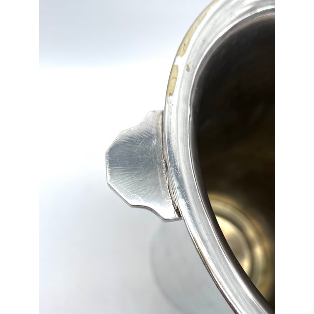 Large French Art Deco Champagne Cooler in Silver-Plated Brass, 1930s For Sale - Image 10 of 15