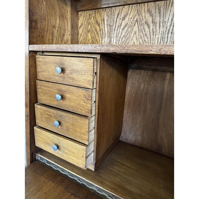 Mid-Century Oak Secretary, 1960s For Sale - Image 9 of 15