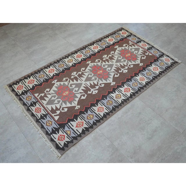 1980s Hand Woven Turkish Rug For Sale - Image 4 of 8