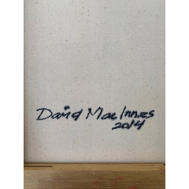 Red David Mac Innes Abstract Painting on Canvas 2014 Signed Original For Sale - Image 8 of 11