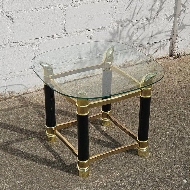 Italian Faux Tusk Glass Side Table, 1980s For Sale - Image 6 of 16