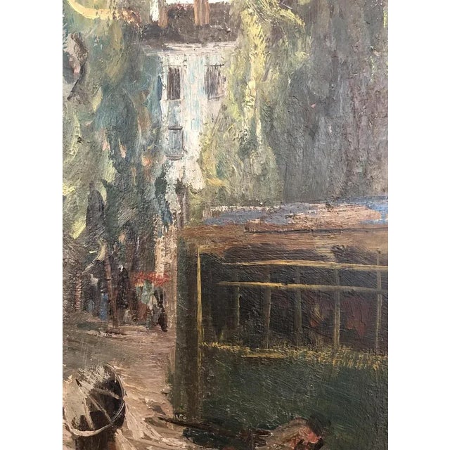 1920s Herbert Theurillat, Carrefour de Rive un jour de pluie, Genève, 1920, Oil on Canvas, Framed For Sale - Image 5 of 13