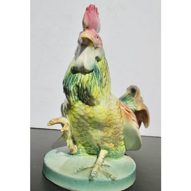 Japanese Fighting Rooster 1930s Ceramic For Sale - Image 9 of 10