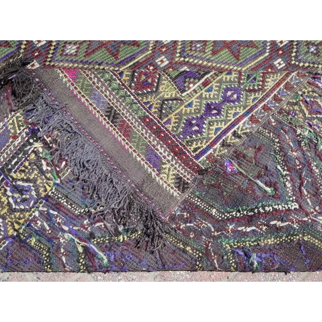 Area Kilim Turkish Boho Modern Handmade Kilim Rug - 74"x115" For Sale - Image 11 of 12