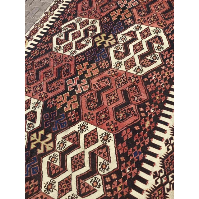Oversized Vintage Turkish Kilim Rug - 75" X 154" For Sale In Raleigh - Image 6 of 11