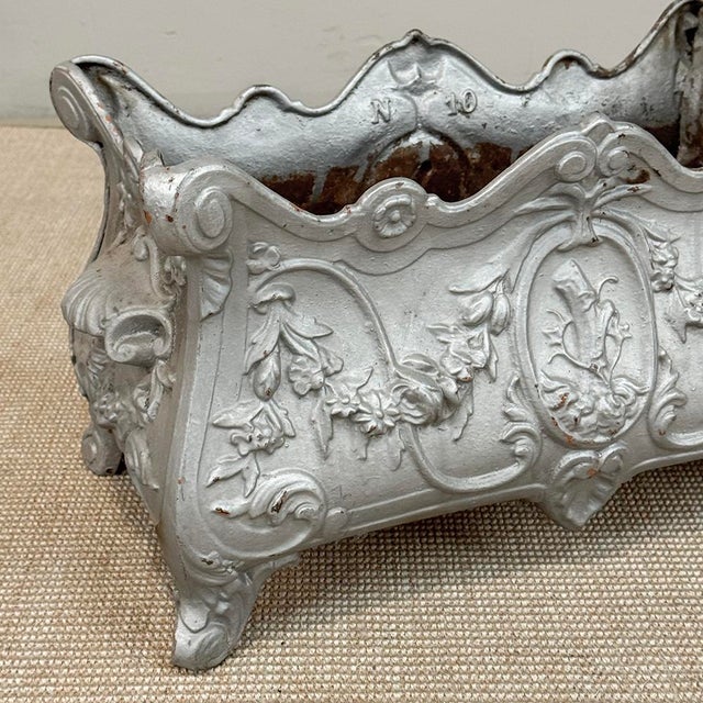 Pair Antique French Louis XIV Style Cast Iron Jardinières For Sale In Dallas - Image 6 of 17